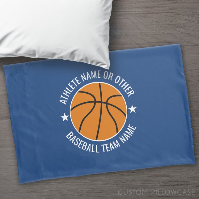 Desenho de basquetebol - Nome moderno da equipe e  (Custom Pillowcase)