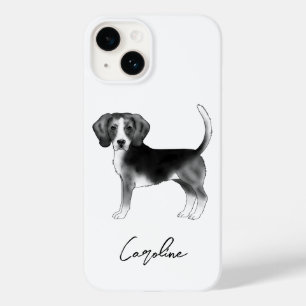 Desenho de Cachorro Beagle em Preto e Branco com T