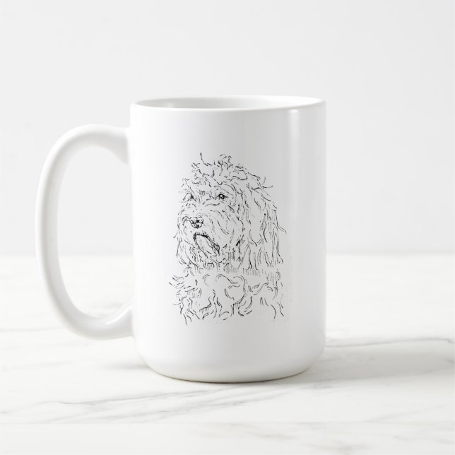 Desenho de cachorro caneca de café Cockapoo (Esquerda)