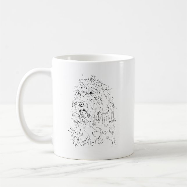 Desenho de cachorro caneca de café Cockapoo (Esquerda)