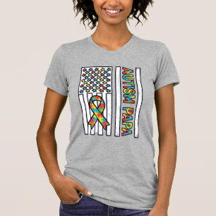 Desenho de Camisa Autismo Papai Bandeira Fita Peça