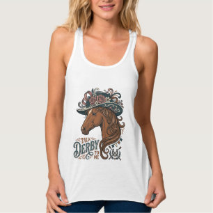 Desenho de Camisa de Chapéu Floral de Cavalo Derby