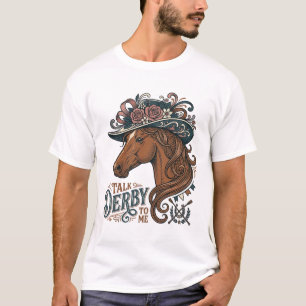 Desenho de Camisa de Chapéu Floral de Cavalo Derby