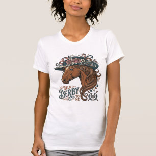Desenho de Camisa de Chapéu Floral de Cavalo Derby