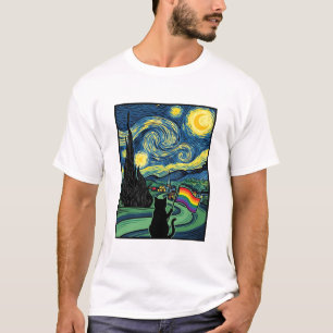 Desenho de Camisa Vetorial de Paisagem Noturna de 