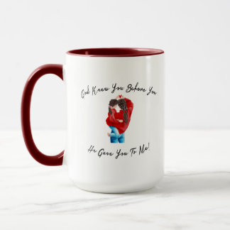 desenho de caneca Deus te conhecia antes de te dar