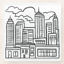 Desenho de Caneta do Skyline da Cidade