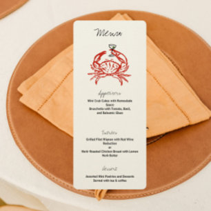 Desenho de Caranguejo Menu de Festa de Jantar de B