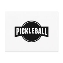 desenho de cartão de anúncio de pickleball preto e