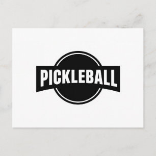 desenho de cartão de anúncio de pickleball preto e