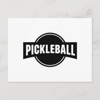 desenho de cartão de anúncio de pickleball preto e