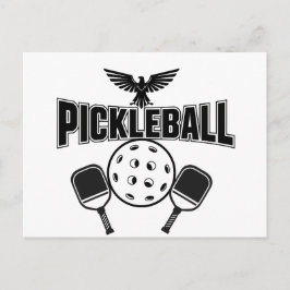 desenho de cartão de anúncio de pickleball preto e