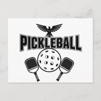 desenho de cartão de anúncio de pickleball preto e