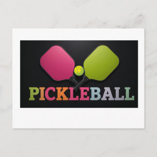 desenho de cartão de anúncio de pickleball preto e
