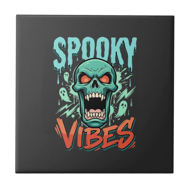 Desenho de Caveira de Fantasma de Halloween Vibes  (Frente)
