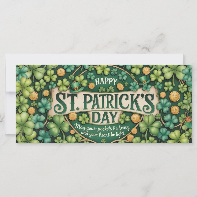 Desenho de Celebração do Trevo Irlandês (Frente)