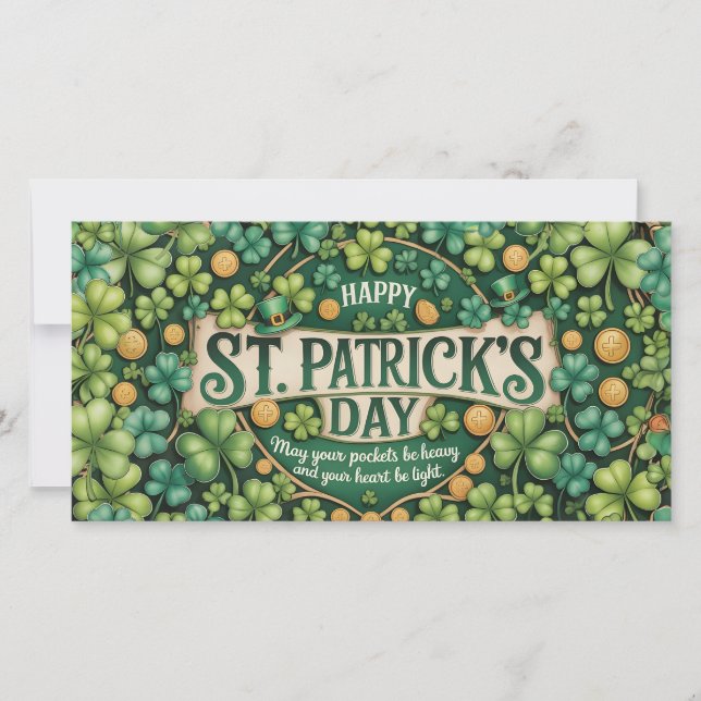 Desenho de Celebração do Trevo Irlandês (Frente)