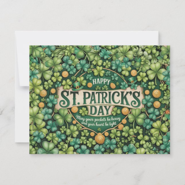 Desenho de Celebração do Trevo Irlandês (Frente)