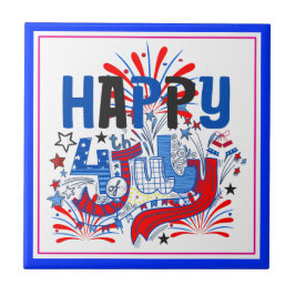 Desenho de Celebração Patriótica do 4 de Julho Fel