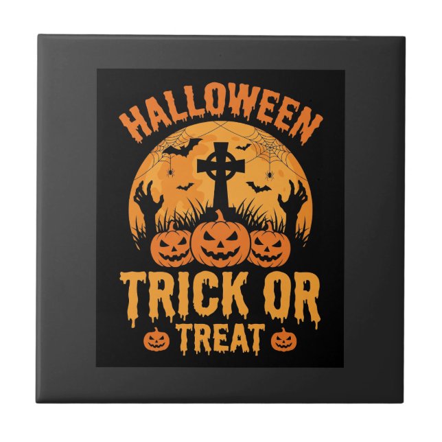 Desenho de Cemitério de Abóbora de Halloween para  (Frente)