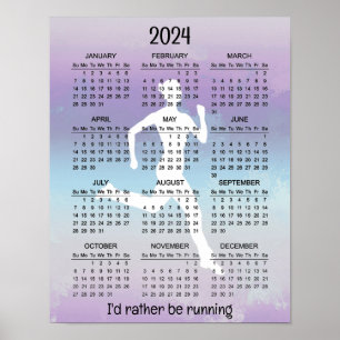 Desenho de Corrida de 2024 Calendário Poster