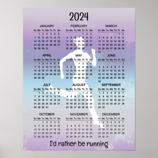Desenho de Corrida de 2024 Calendário Poster (Frente)