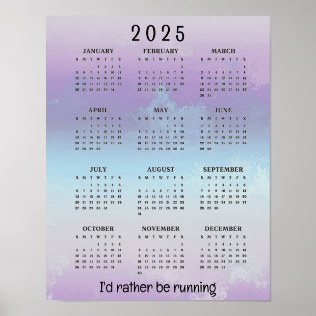 Desenho de corrida de 2025 Poster de calendário (Frente)
