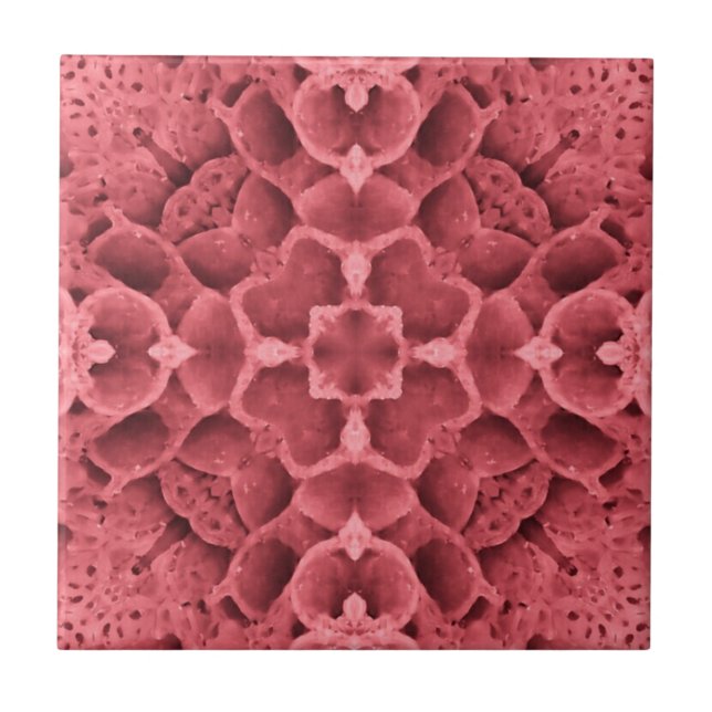 desenho de flor de canto geométrico rosa favo de m (Frente)
