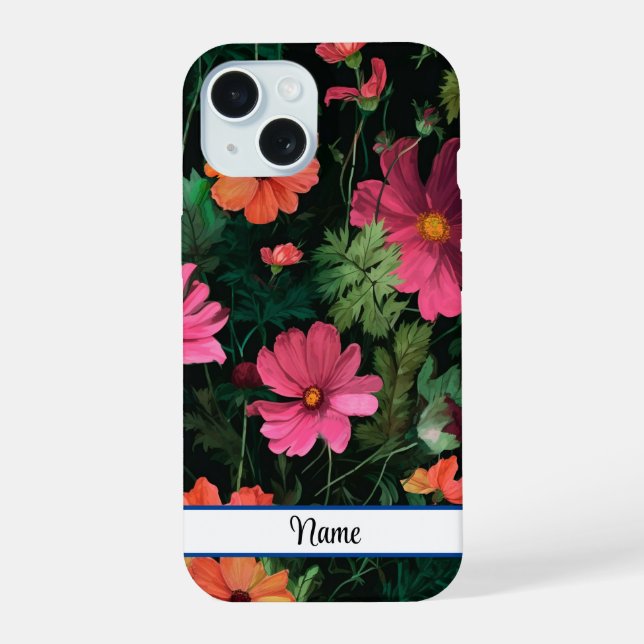 Desenho de Flor de Cosmos Rosa (Verso)