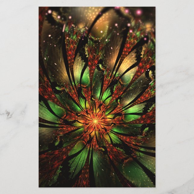 Desenho de flor fractal abstrata.  (Frente)