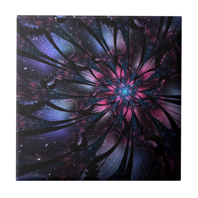 Desenho de flor fractal abstrata. (Frente)