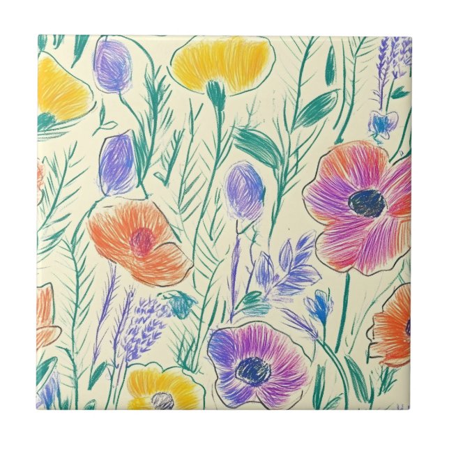 Desenho de Flor Silvestre Antiga (6) (Frente)