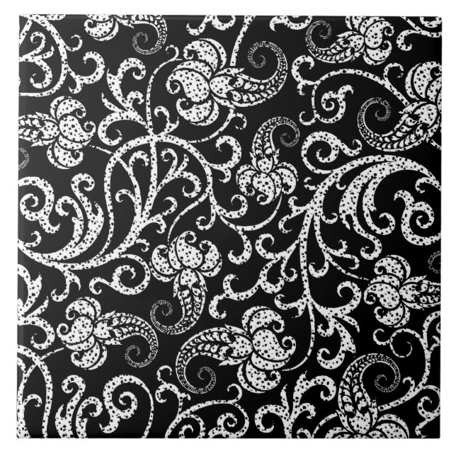 Desenho de flores dálmata preto fofo (Frente)