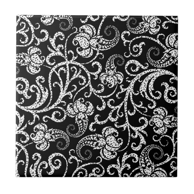 Desenho de flores dálmata preto fofo (Frente)
