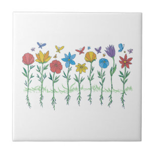 Desenho de flores em crescimento
