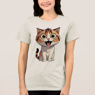 Desenho de Gatinho Animado de Olhos Arregalados e 