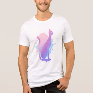 Desenho de Gato com Gradiente Abstrato Elegante