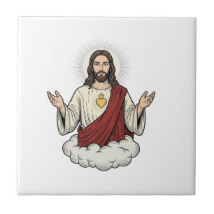 Desenho de Gravura Vintage Devocional Coração Sagr