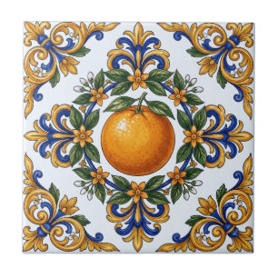 Desenho de Laranja de Citrino de Maiolica Italiana