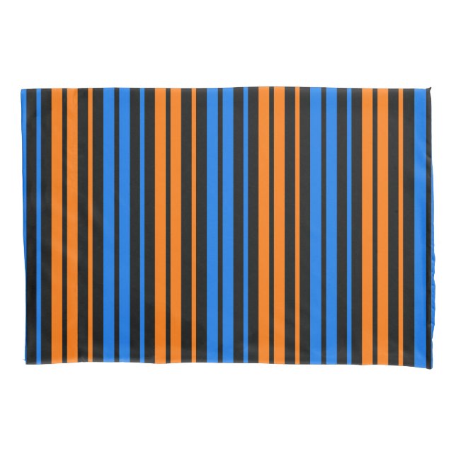 Desenho de Listras Verticais Laranja Azul  (Frente)