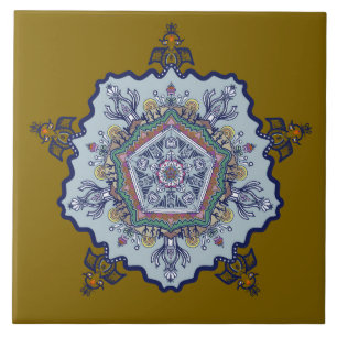 Desenho de louça azul. O que você vê Azulejo