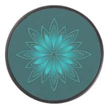 Desenho de Mandala de Folha Verde-azulado em Ciano