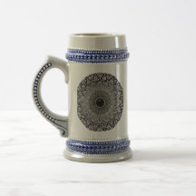 desenho de mandala em caneca de cerveja