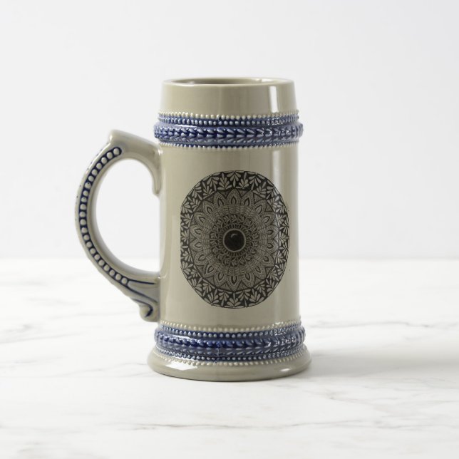 desenho de mandala em caneca de cerveja (Esquerda)