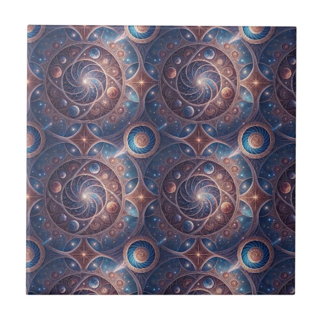 Desenho de Mandala Espiral da Galáxia Celestial em (Frente)