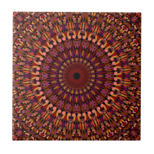 Desenho de Mandala Marrom Floral