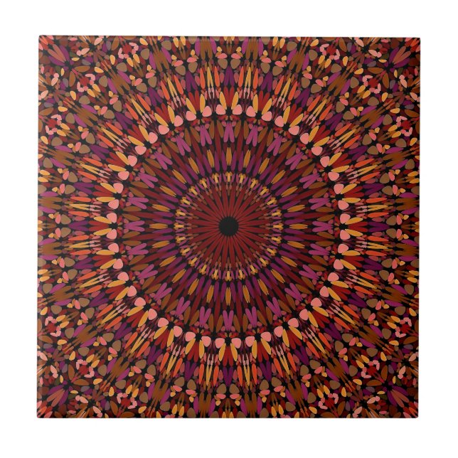 Desenho de Mandala Marrom Floral (Frente)