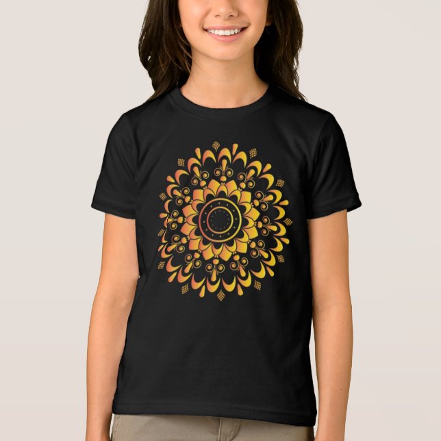 Desenho de Mandala Única Dourada-95747 (Frente)