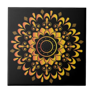 Desenho de Mandala Único Dourado-95747