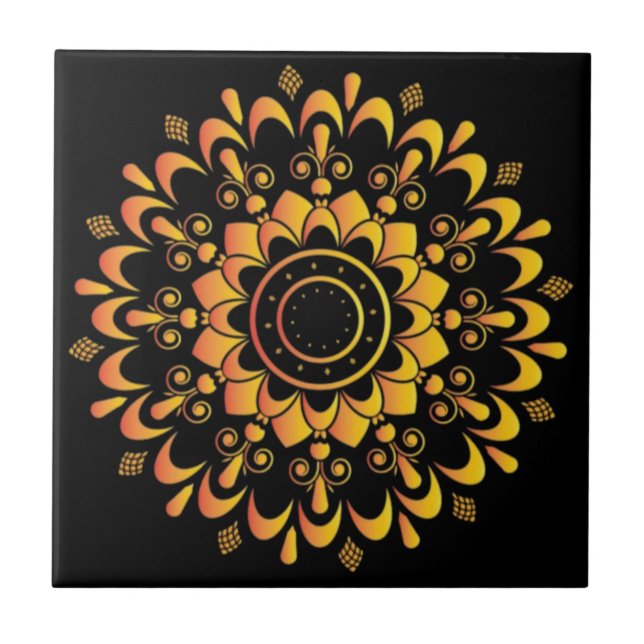 Desenho de Mandala Único Dourado-95747 (Frente)